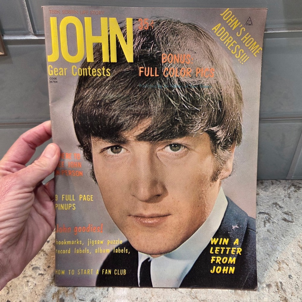 Vintage‎ John Lennon Teen Screen Life Story Magazine 1960s Beatles Memorabilia